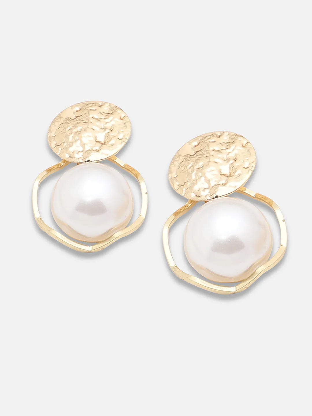 Gold Plated Party Pearls Drop Earring