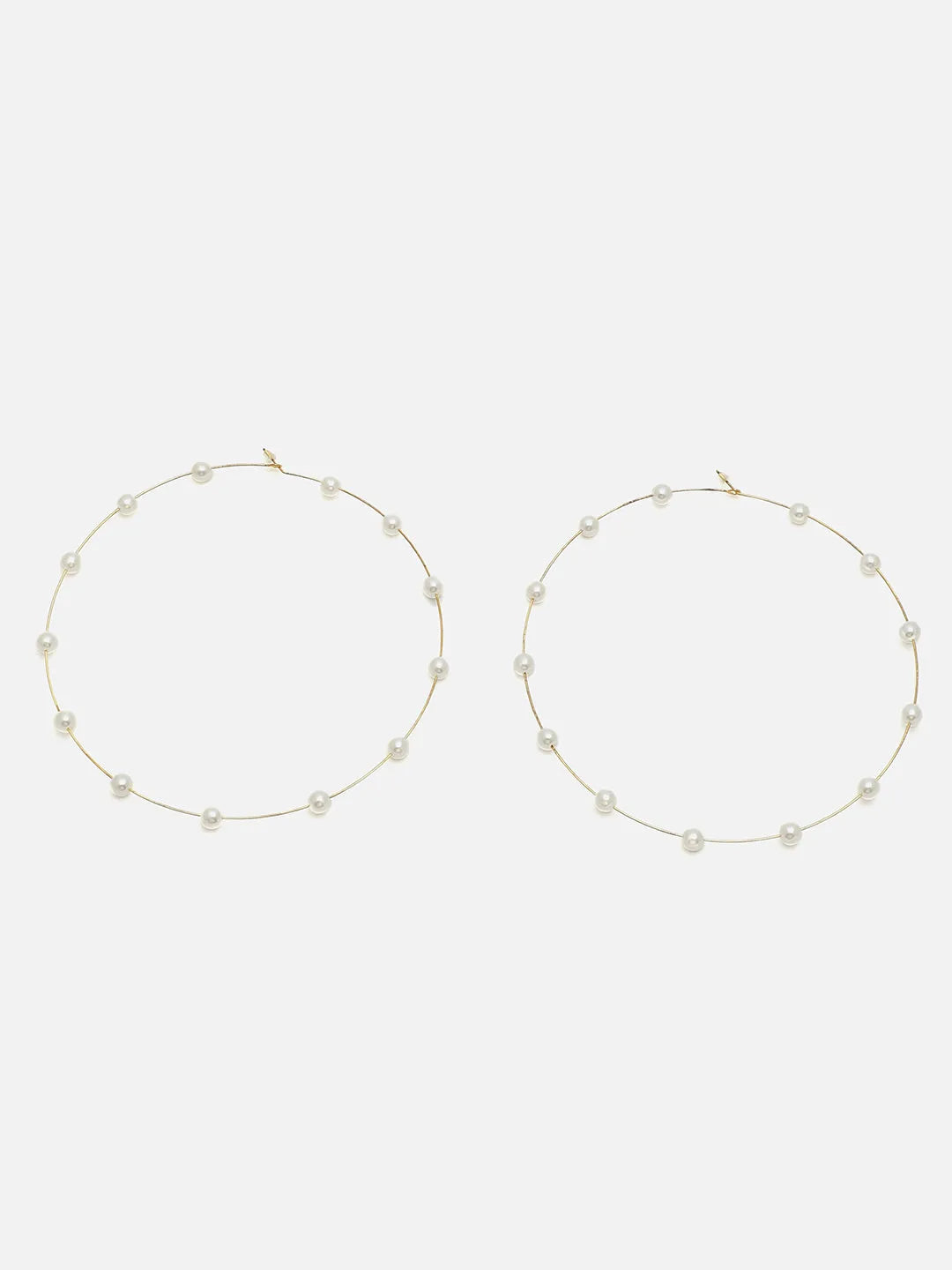 Gold Plated Pearls Hoop Earring