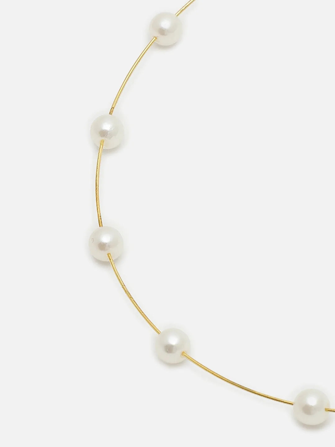 Gold Plated Pearls Hoop Earring