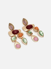 Gold Plated Designer Stone Drop Earring