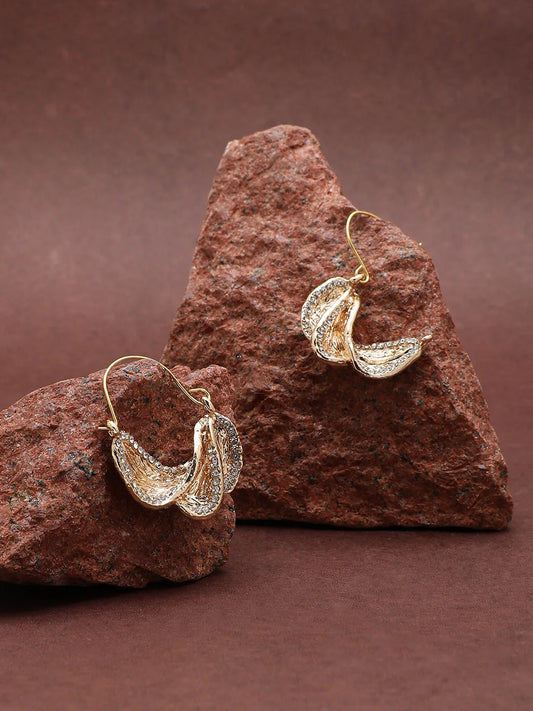 Gold Plated Designer Stone Drop Earring