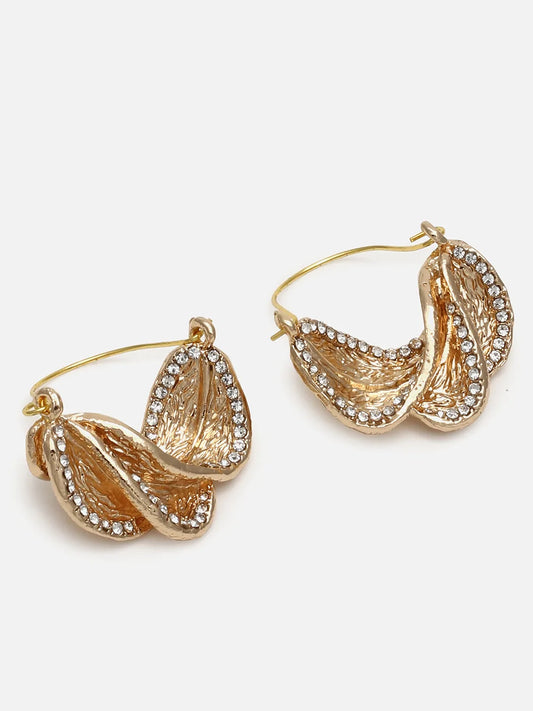 Gold Plated Designer Stone Drop Earring