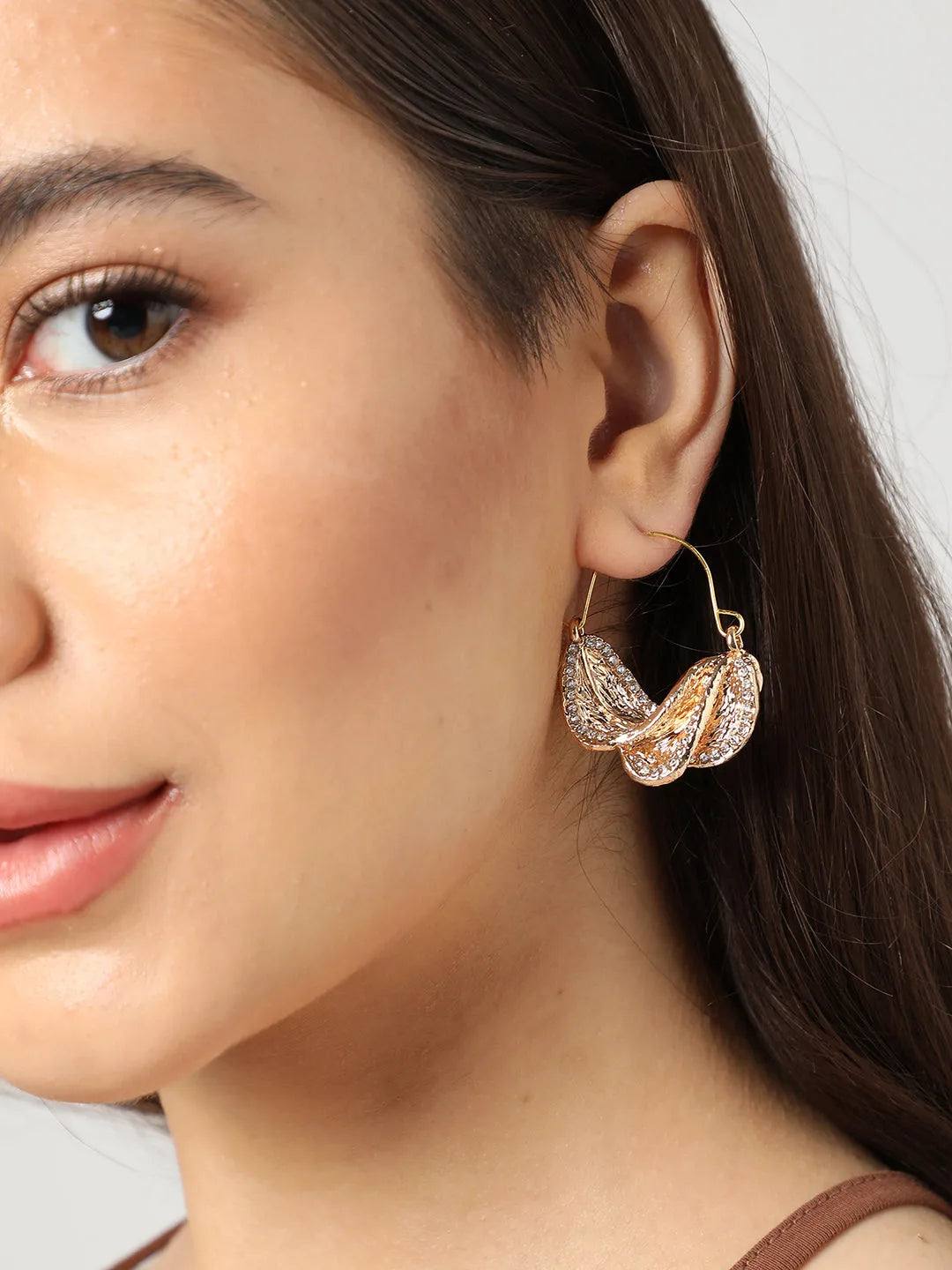 Gold Plated Designer Stone Drop Earring