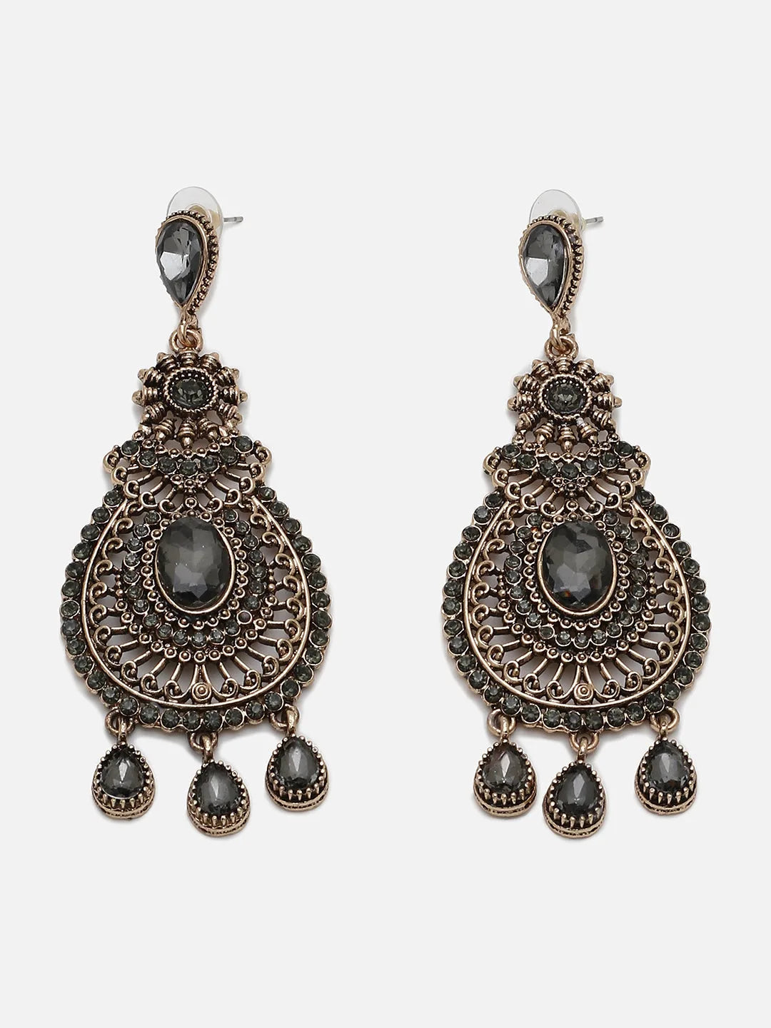 Gold Plated Designer Stone Drop Earring