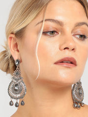 Gold Plated Designer Stone Drop Earring