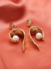 Gold Plated Pearls Drop Earring