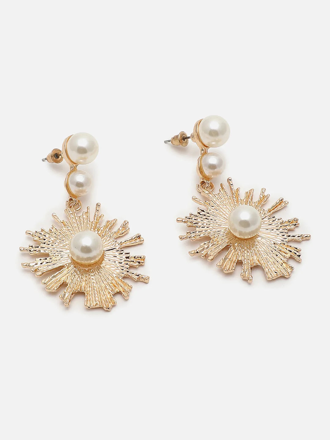 Gold Plated Pearls Drop Earring