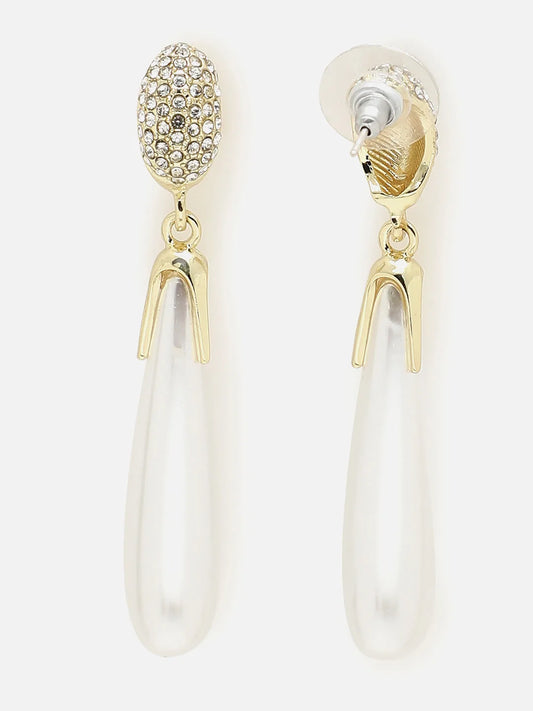 Gold Plated Beaded Drop Earring