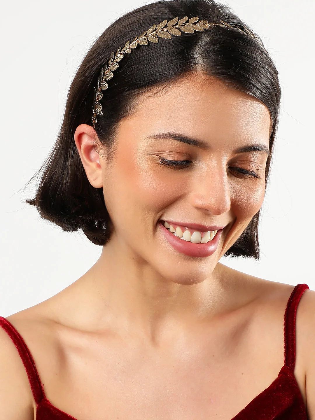 Gold Plated Designer Stone Hair Band