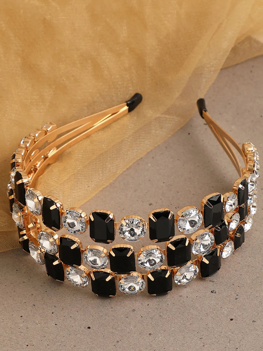 Gold Plated Designer Stone Hair Band