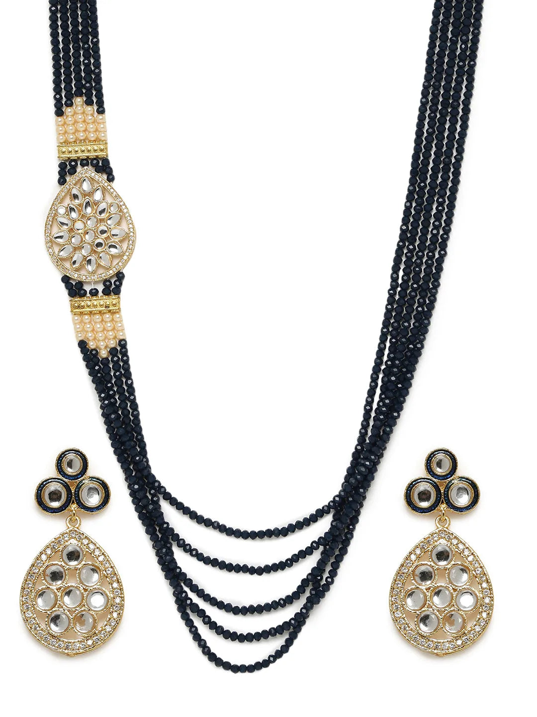 Gold Plated Beaded Designer Jewel Set