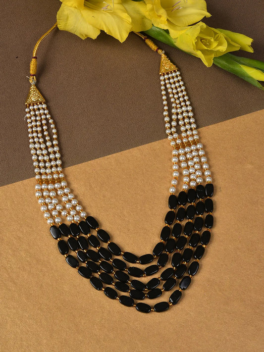 Gold Plated Designer Stone Pearl Necklace