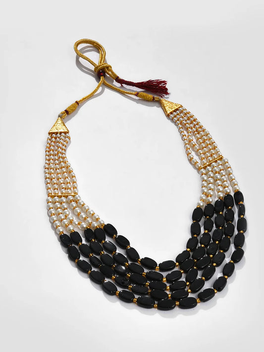 Gold Plated Designer Stone Pearl Necklace