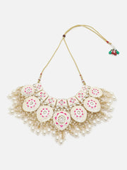 Gold Plated Meenakari Necklace, Earrings and Maang Tikka Set