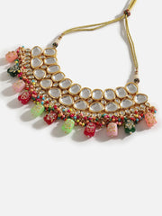 Gold Plated Designer Kundan Party Necklace, Earring and Maang Tikka Set