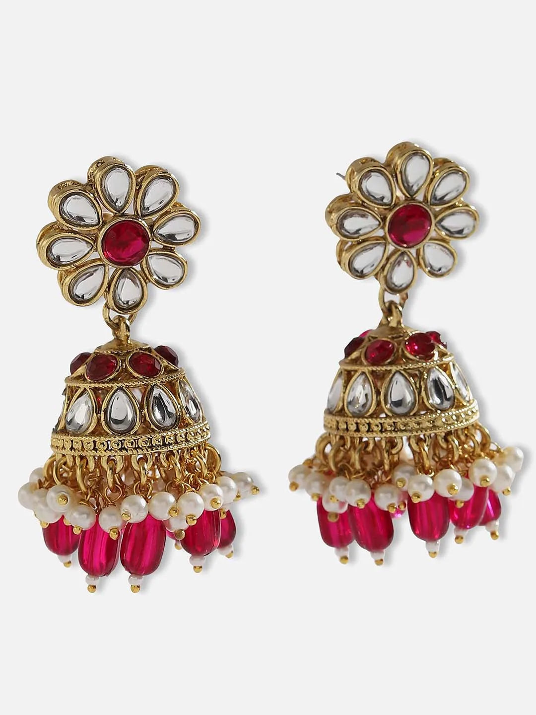 Gold Plated Designer Stone Party Necklace, Earring and Maang Tikka Set