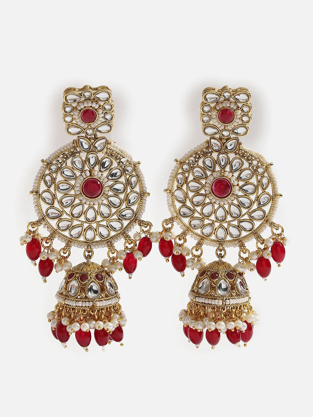 Gold Plated Designer Stone Party Necklace, Earring and Maang Tikka Set