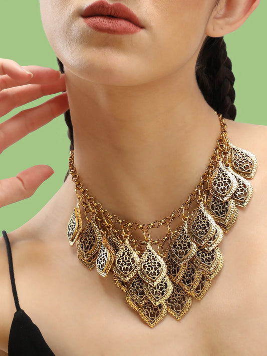 Gold Plated Party Designer Stone Necklace