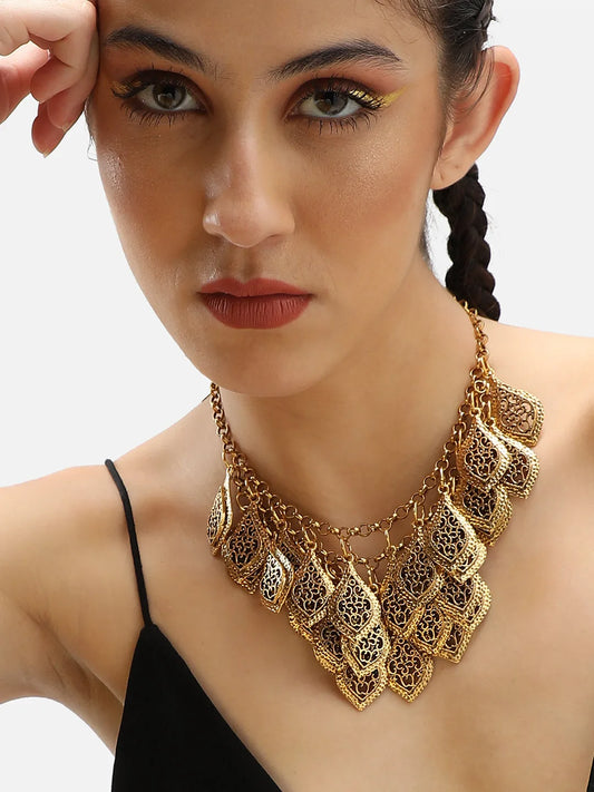 Gold Plated Party Designer Stone Necklace