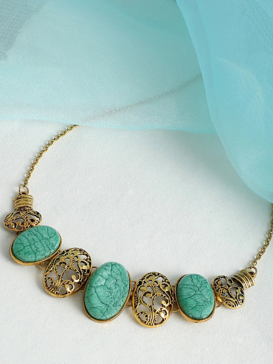 Gold Plated Party Designer Stone Necklace