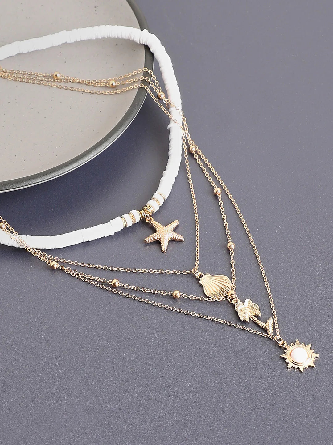 Gold Plated Designer Stone Necklace