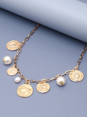 Gold Plated Pearls Casual Necklace