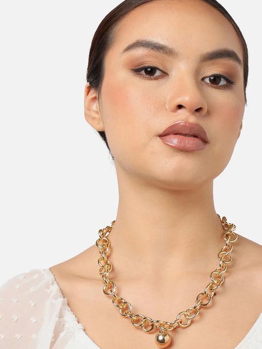 Gold Plated Party Designer Stone Necklace