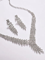 Pack of 3 Silver Plated American Diamond Necklace and Earring Set