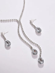 Pack of 3 Silver Plated American Diamond Necklace and Earring Set