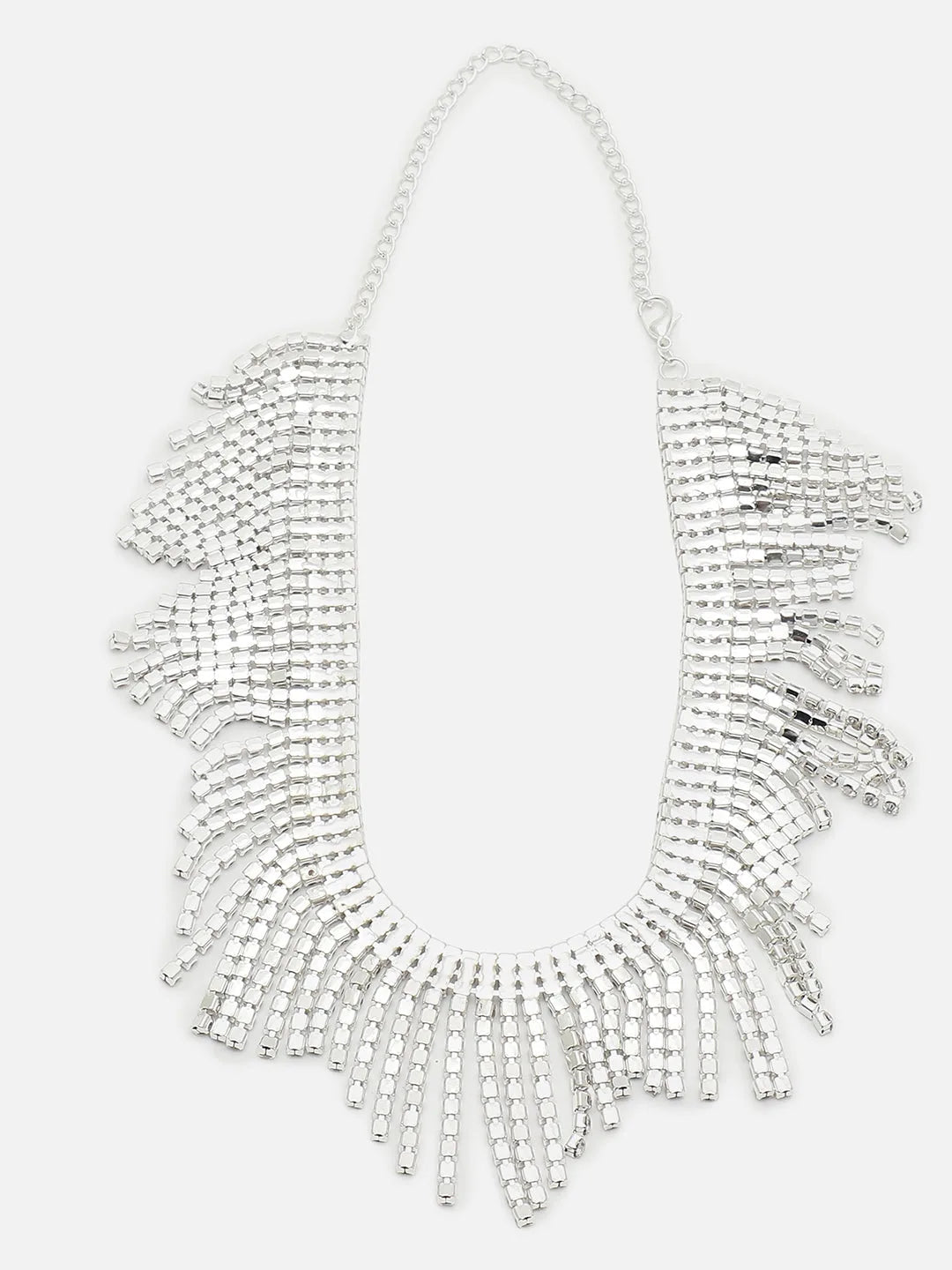 Silver Plated Rhinestone Necklace