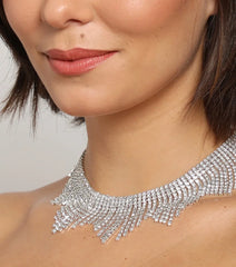 Silver Plated Rhinestone Necklace