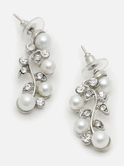 Silver Plated Pearls Necklace and Earring Set