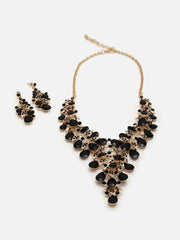 Gold Plated Designer Stone Necklace and Earring Set