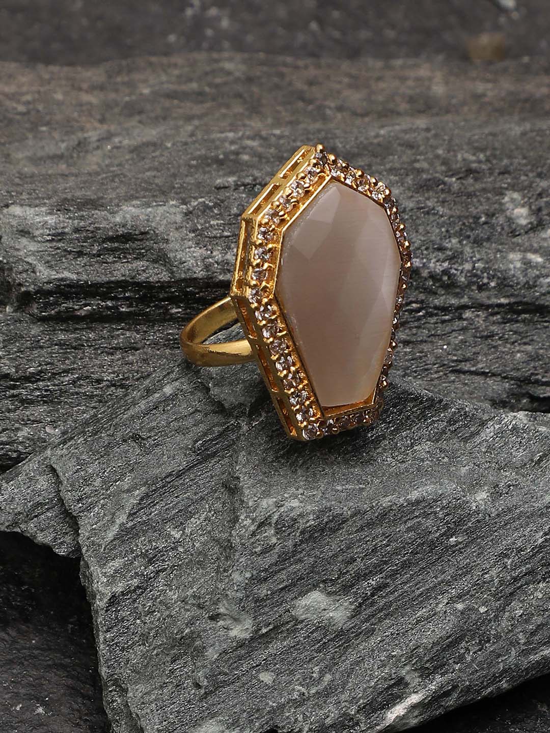 Gold Plated Designer Stone Ring