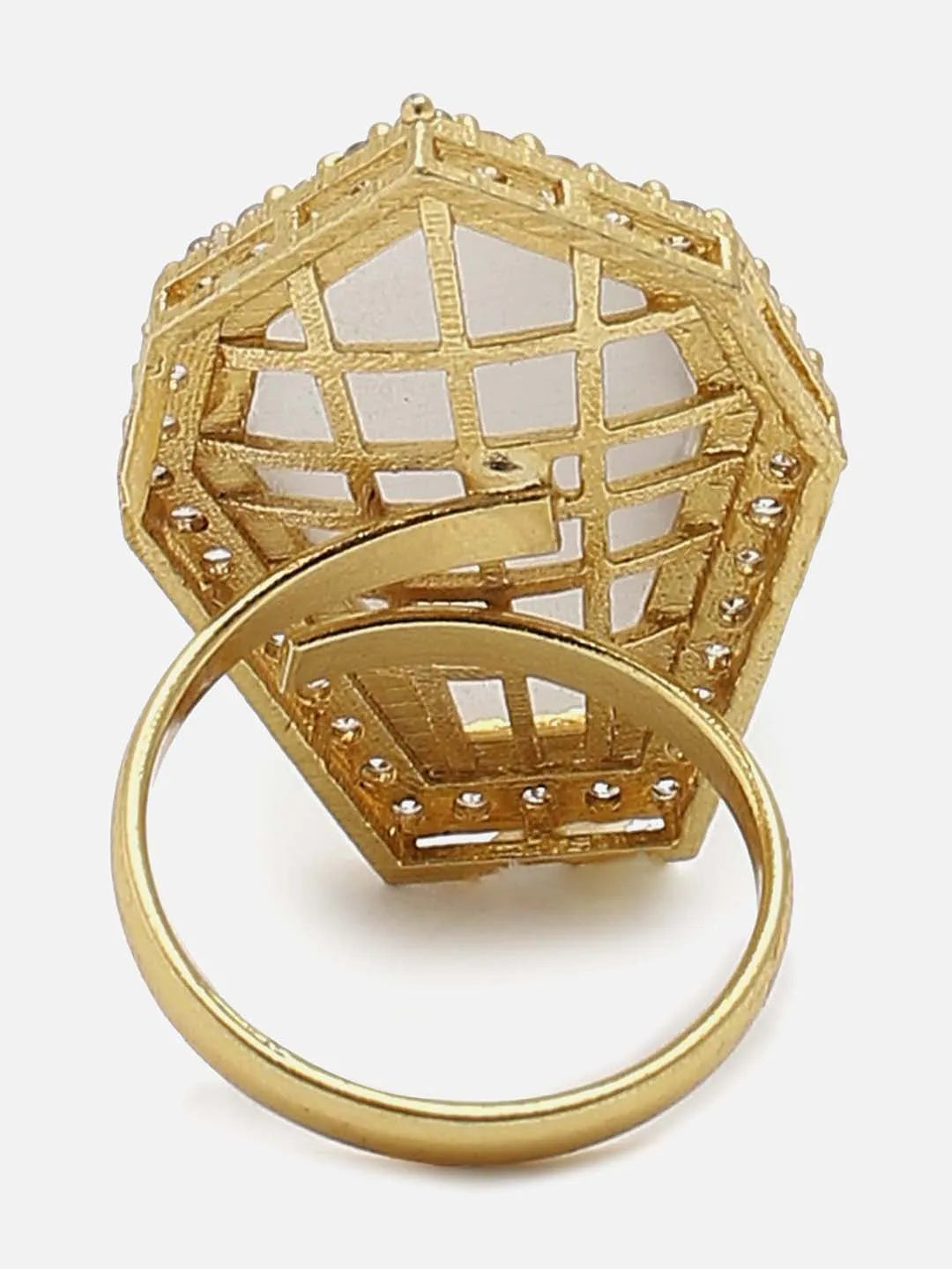 Gold Plated Designer Stone Ring