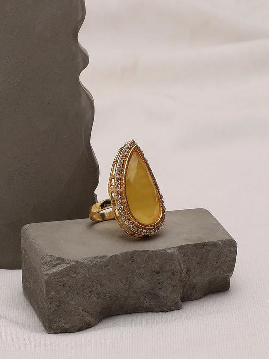 Gold Plated Designer Stone Ring