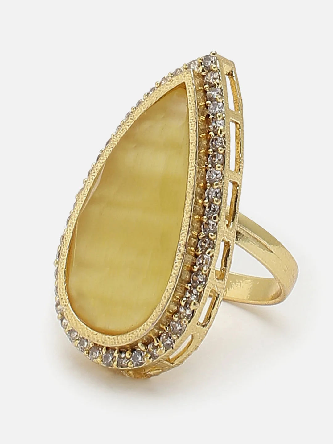 Gold Plated Designer Stone Ring