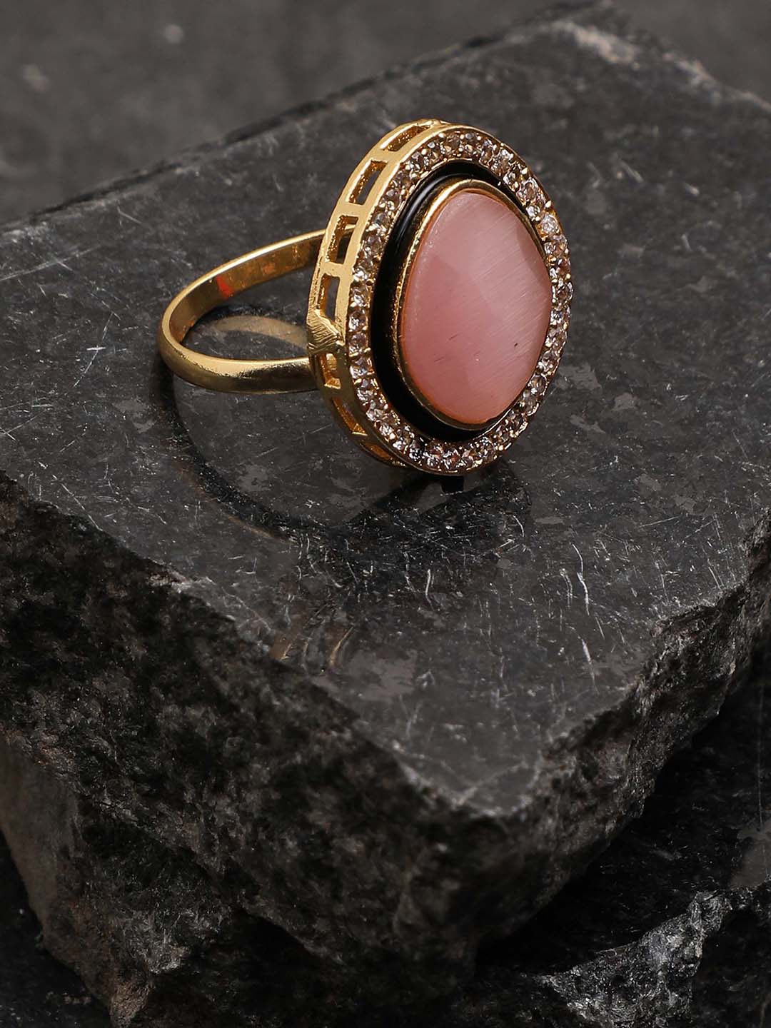 Gold Plated Designer Stone Ring