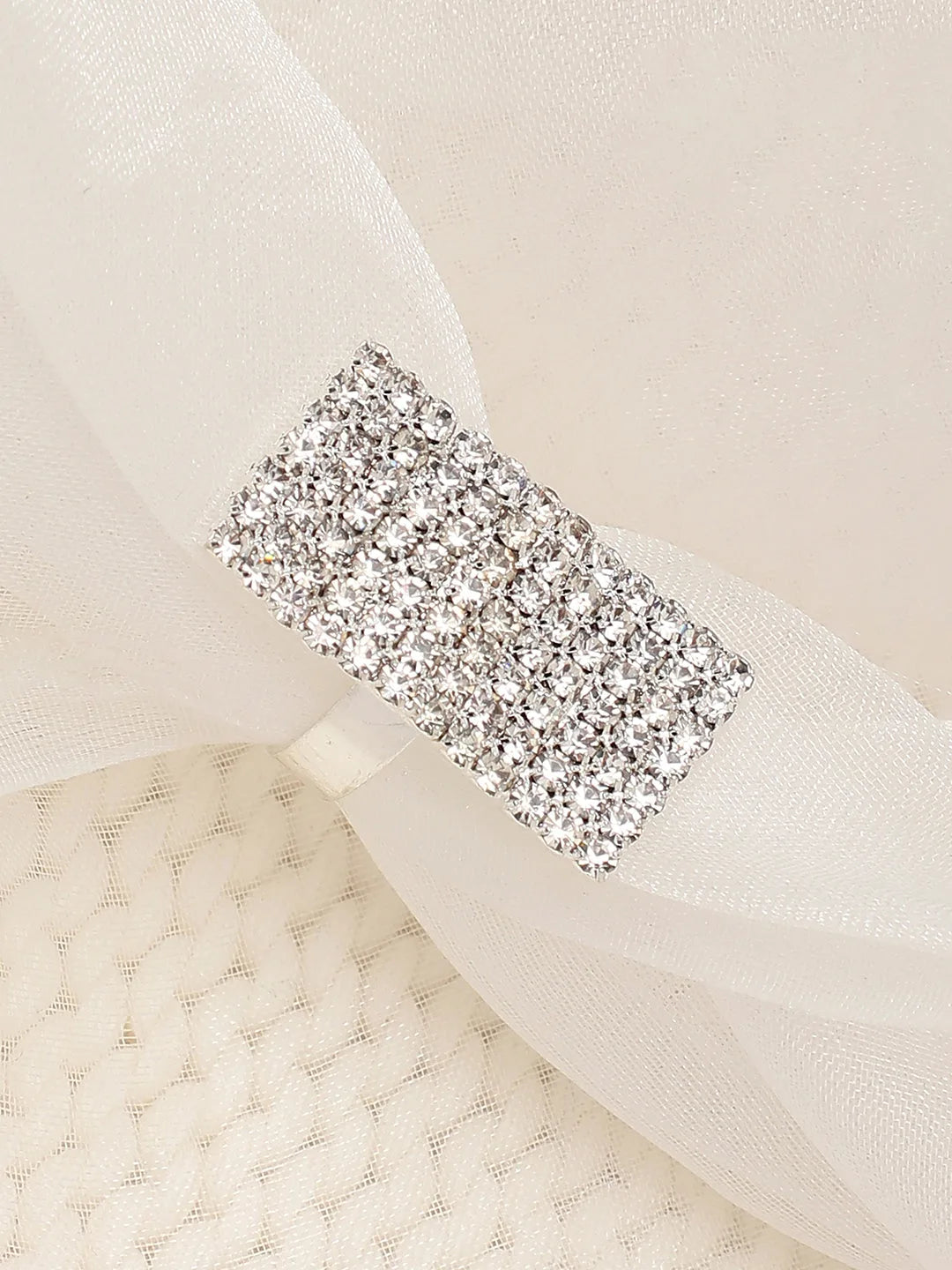 Silver Plated Party Designer Stone Ring