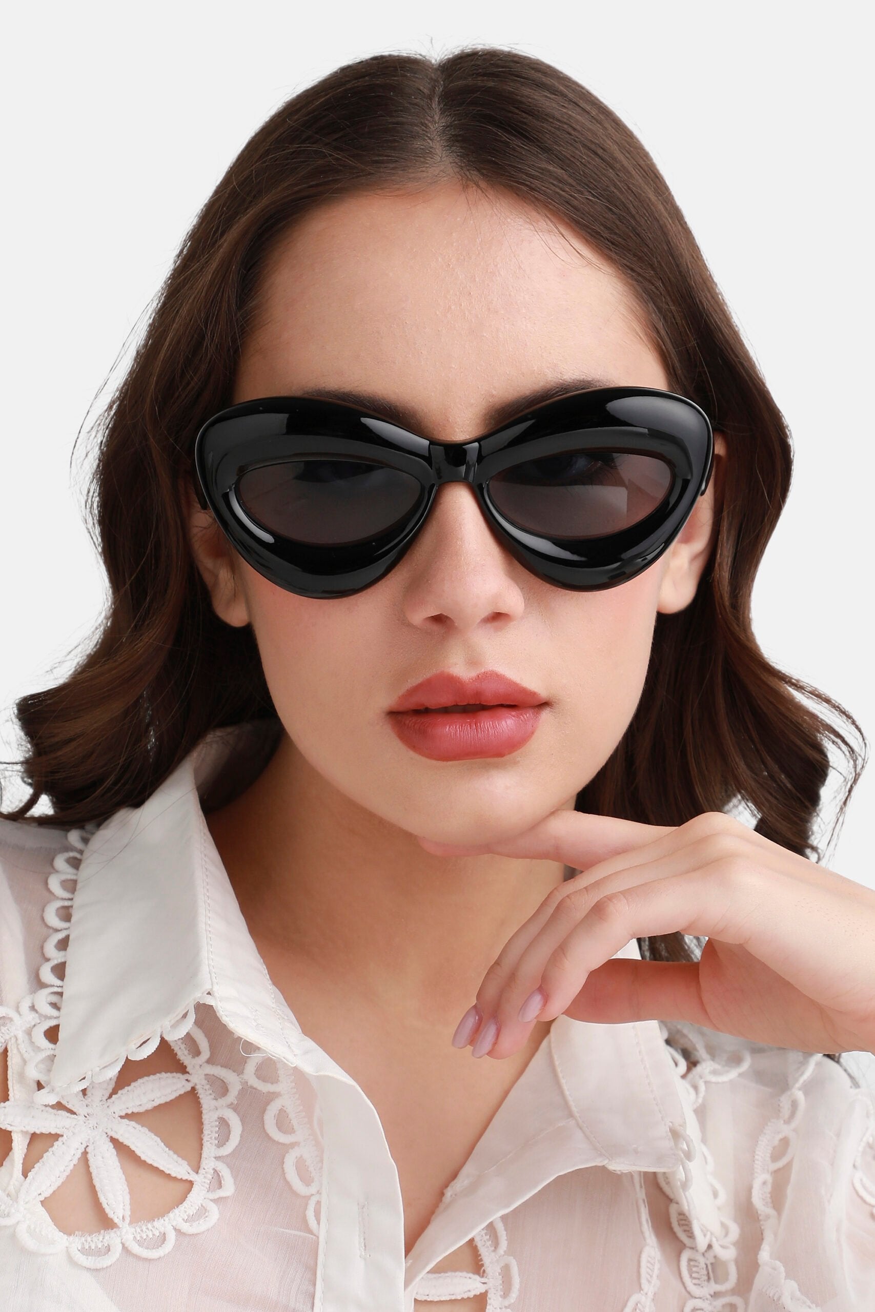 Polarized Polycarbonate Full Rim Cat Eye Sunglass For Women