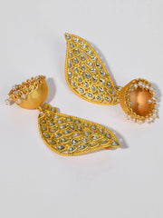 Gold Plated Kundan Drop Earrings