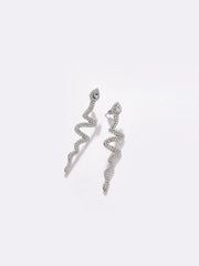 Silver Plated Designer Stone Drop Earring