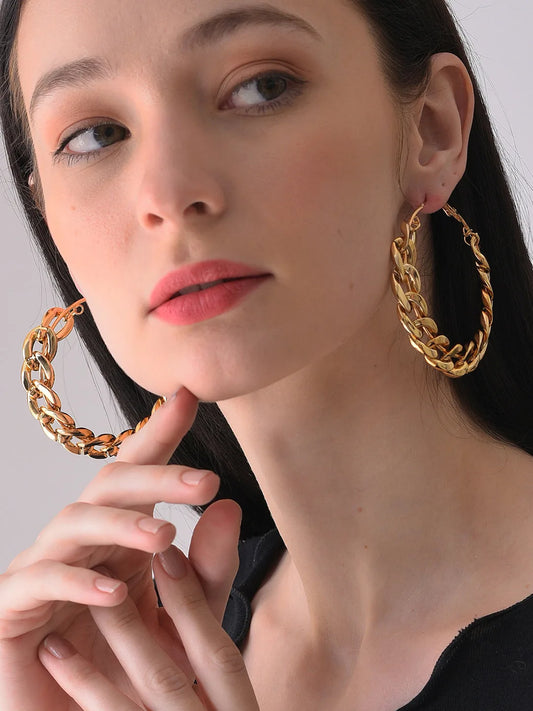 Gold Plated Designer Hoop Earring