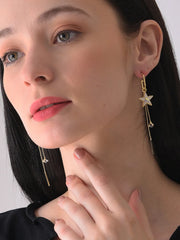 Gold Plated Designer Stone Drop Earring