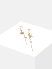 Gold Plated Designer Stone Drop Earring