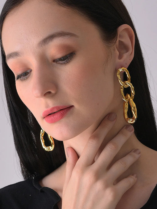 Gold Plated Designer Drop Earring