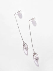 Silver Plated Pearls Drop Earring