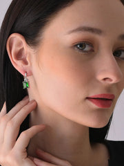 Silver Plated Designer Stone Drop Earring