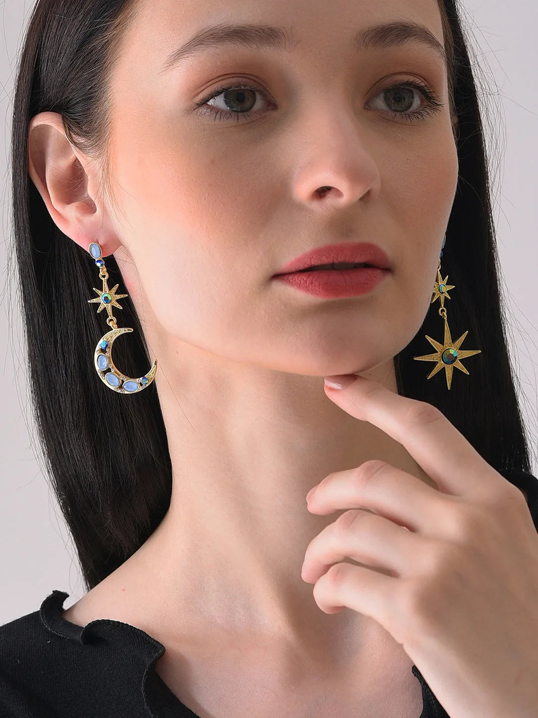 Gold Plated Designer Stone Drop Earring