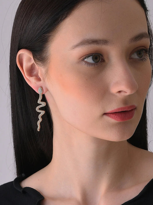 Silver Plated Designer Stone Drop Earring